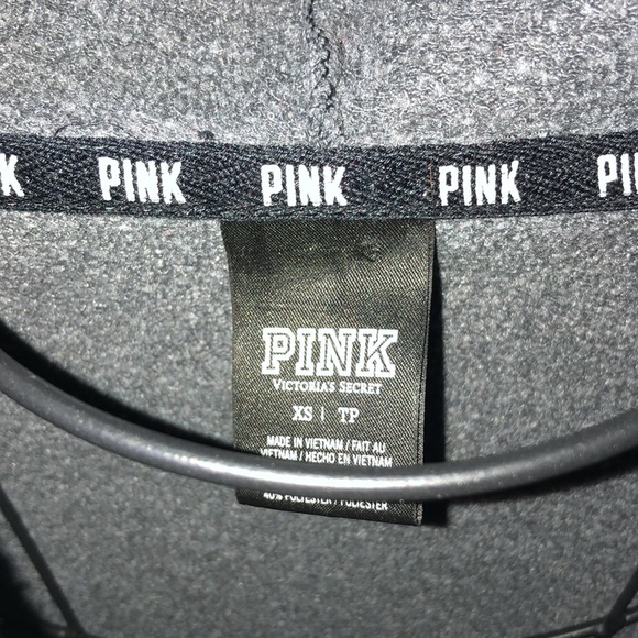 Pink Victoria’s Secret zip up sweatshirt hoodie size XS Animal print oversized​ - Picture 5 of 6